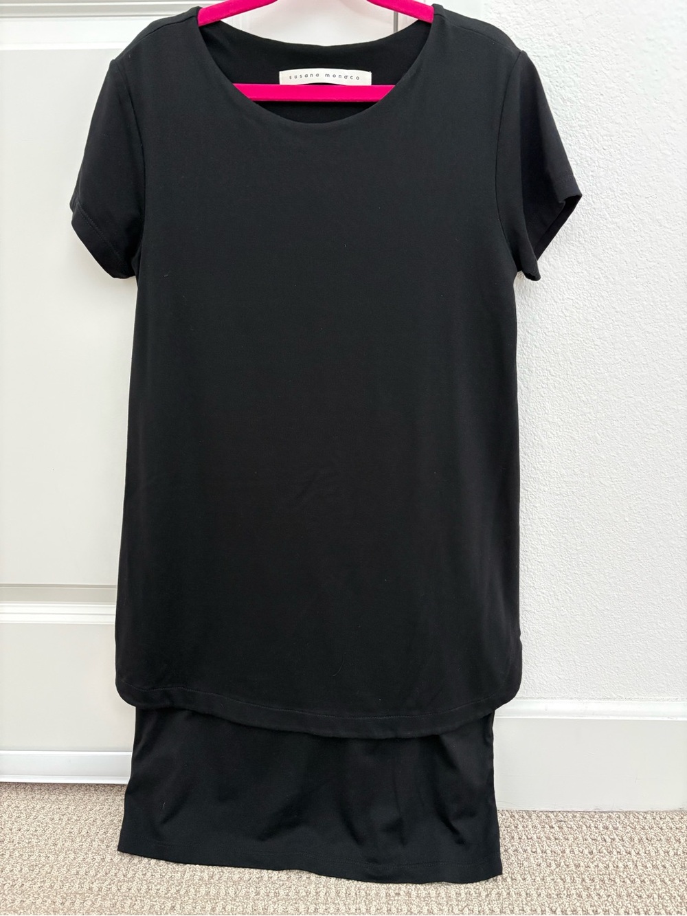 Susana Monaco Black Short Sleeve Mini Dress